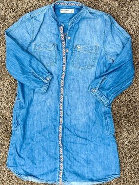 Abercrombie Kids Chambray Denim Shirt Dress Size 13/14 Girls